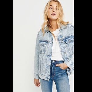 Abercrombie Acid Wash Oversized Denim Jacket